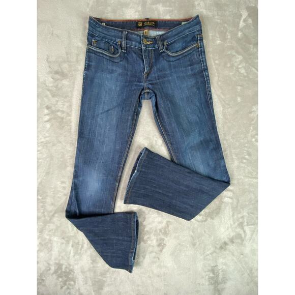 VTG 7 For All Mankind Jeans Wide Leg Flare Denim Inseam 30 Women’s Sz 27 - Picture 1 of 12